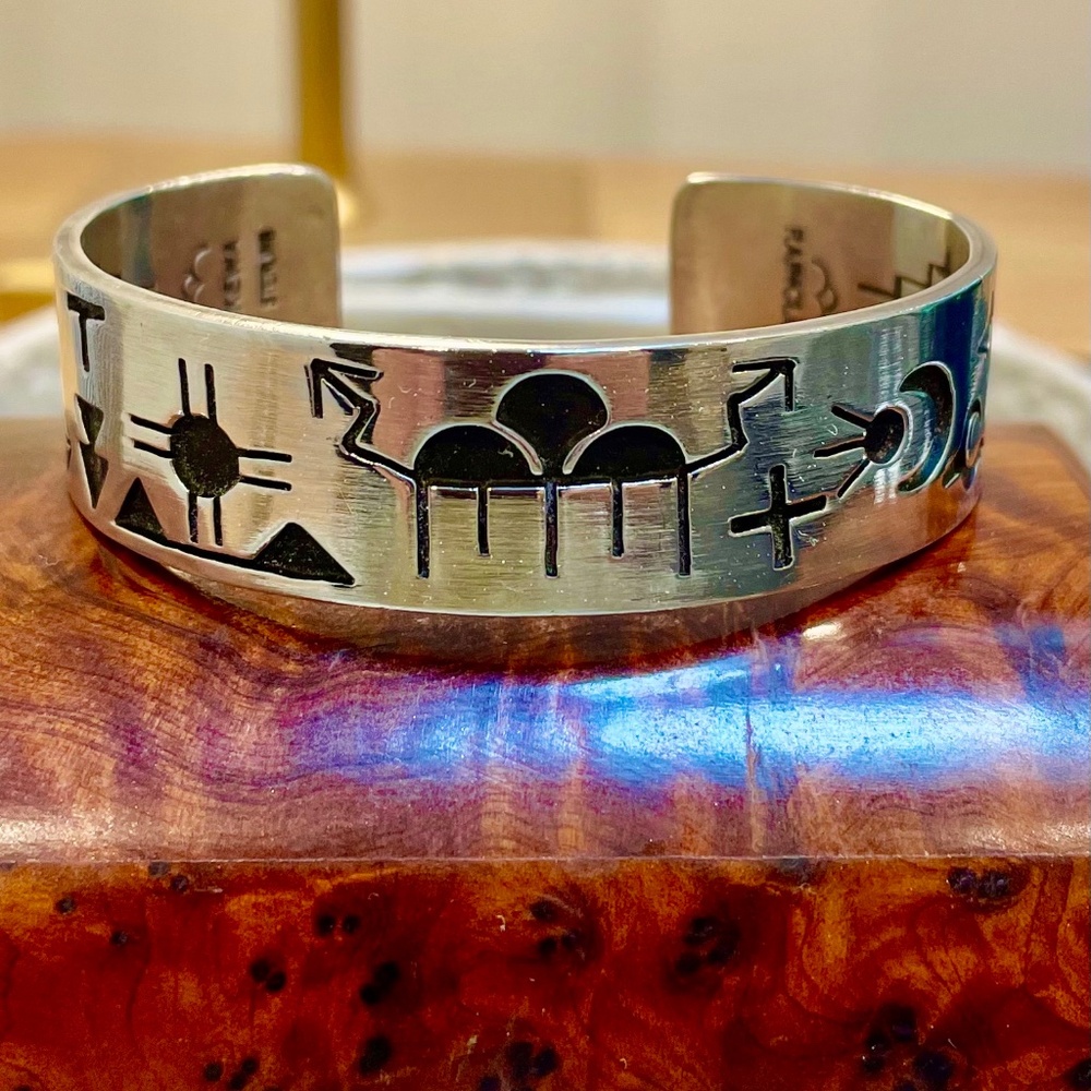 Stunning Silver Cuff Bracelet by Jeremy (Raincloud) Rosetta, Kewa Pueblo